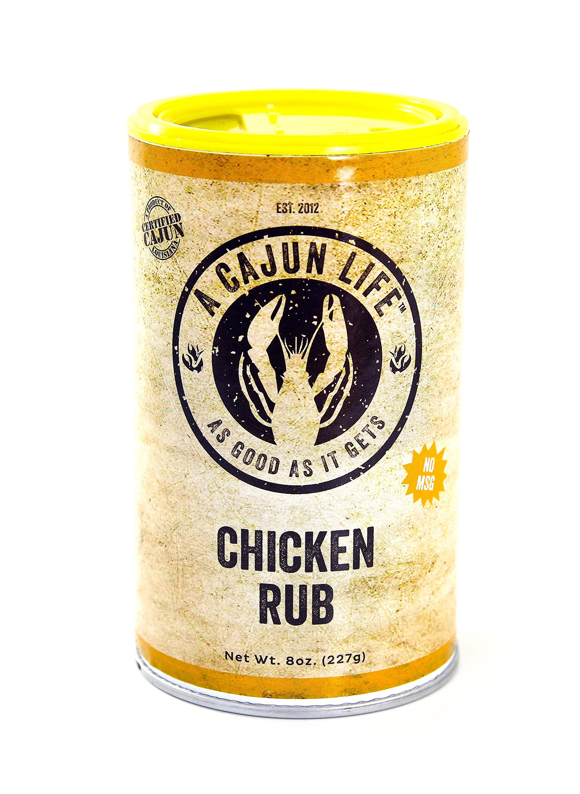 A Cajun Life Chicken Rub Seasoning | Authentic Certified Cajun Chicken Rub, Non-GMO, No MSG, 8 oz