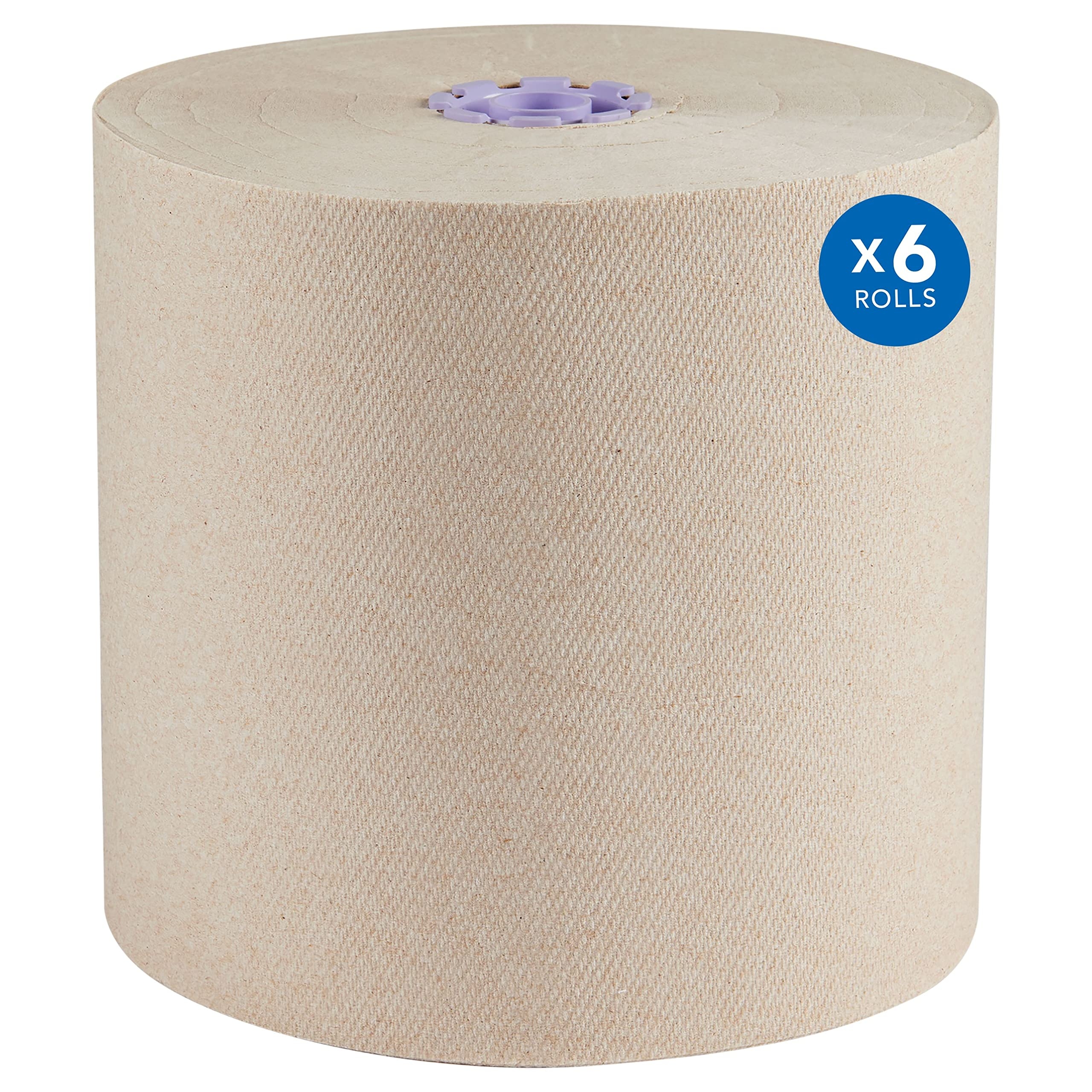 Scott Professional Essential 100% Recycled Hard Roll Paper Towels, Bulk (54038), Absorbency Pockets, Brown, for ScottBrand Purple Core Dispensers (6 Rolls at 700' Each, 4,200'/Case)