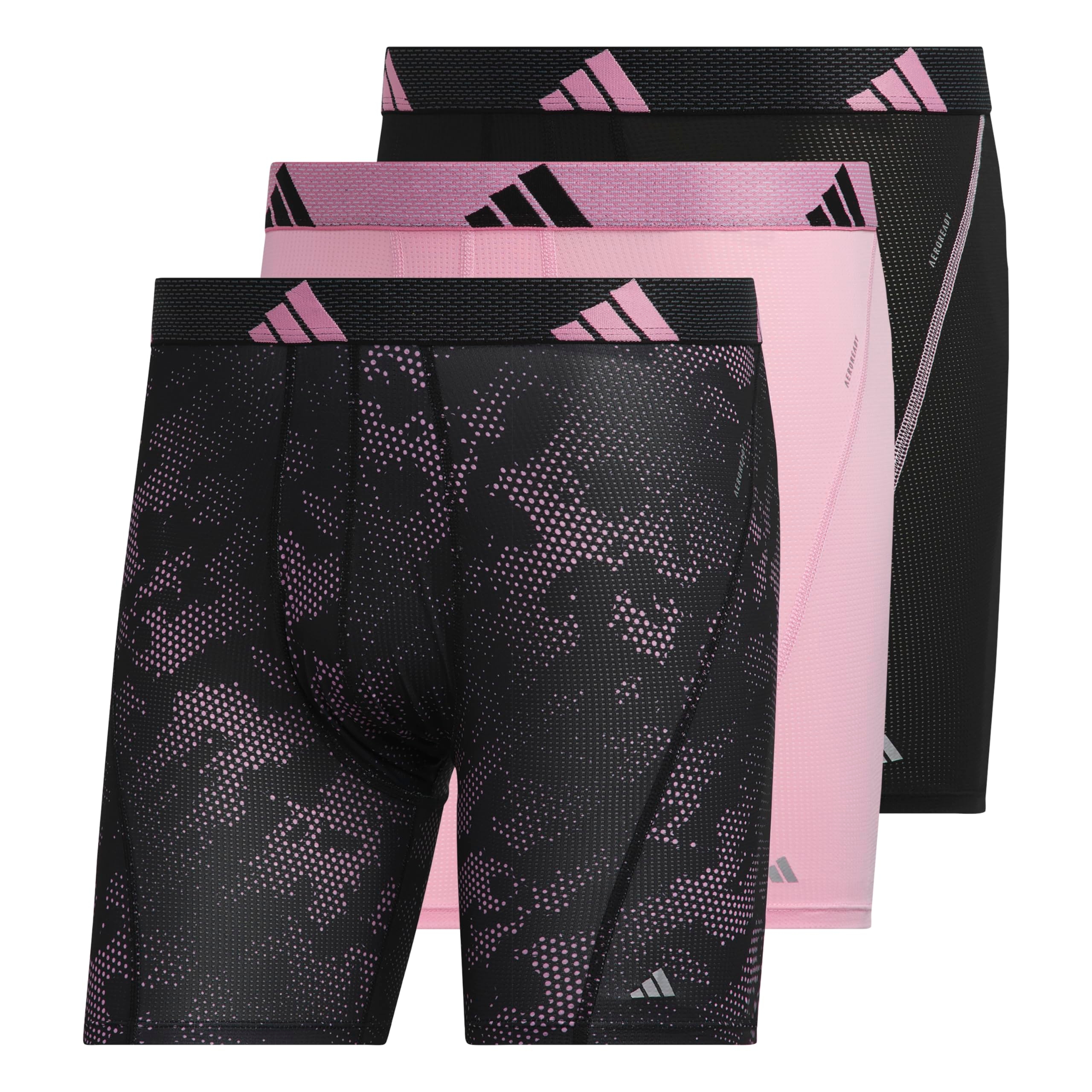 adidas Men's Performance Athletic Mesh Boxer Brief Underwear 3-Pack, Moisture Wicking, Sport Comfort