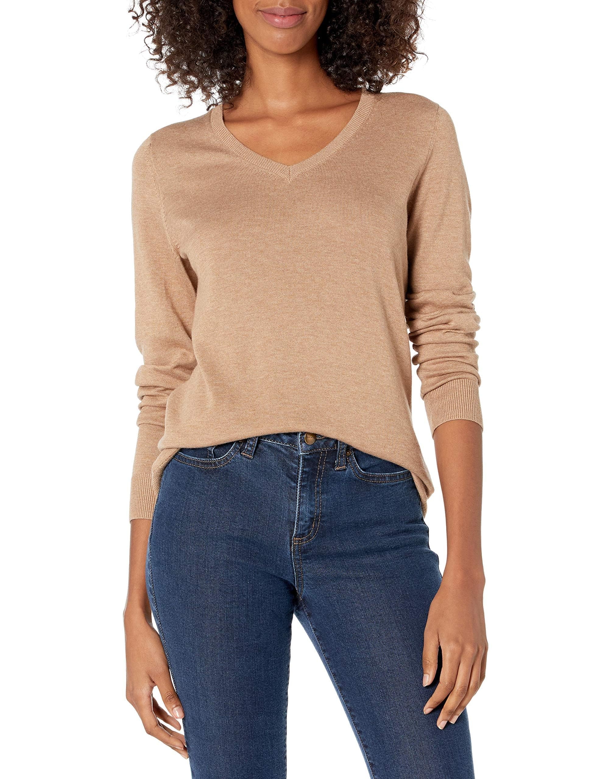 Amazon Essentials Women's Classic-Fit Lightweight Long-Sleeve V-Neck Sweater (Available in Plus Size)