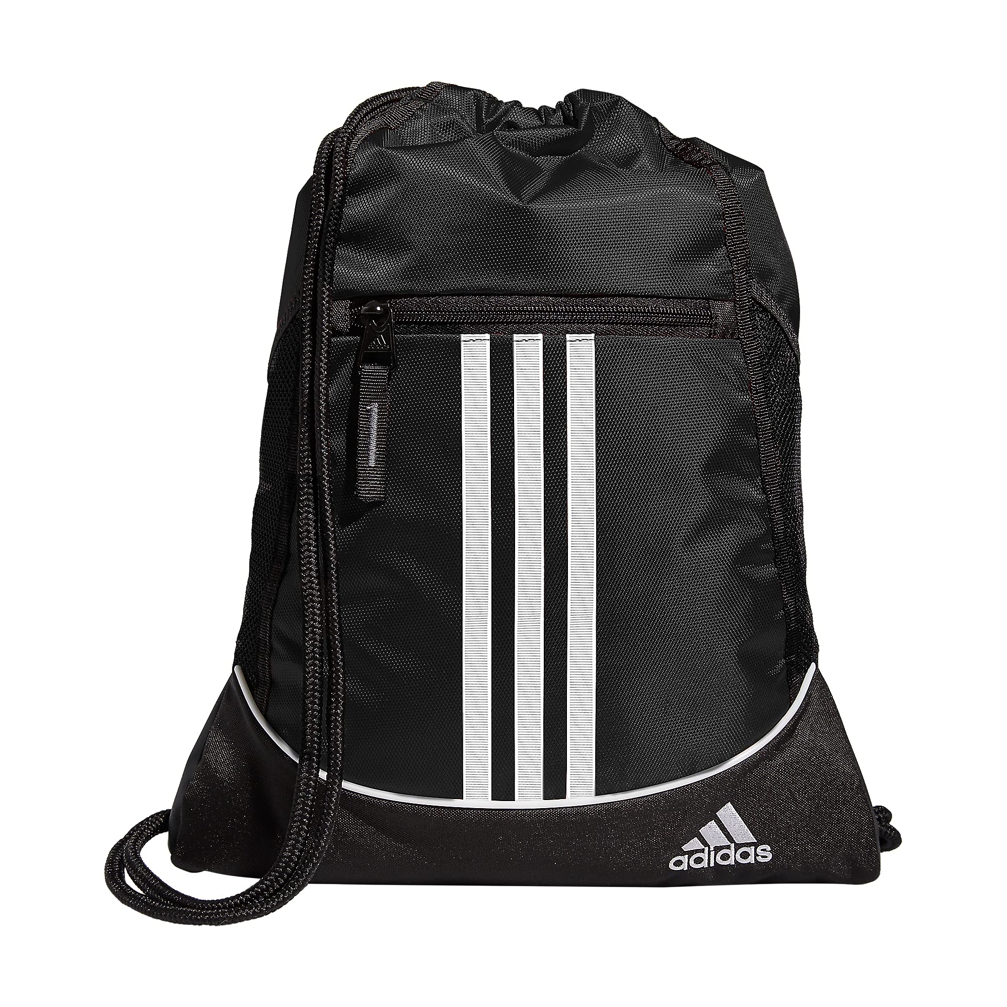 adidas Alliance Sackpack, Drawstring, Lightweight Small Gym Bag for Women, Soccer Backpack, Black, One Size