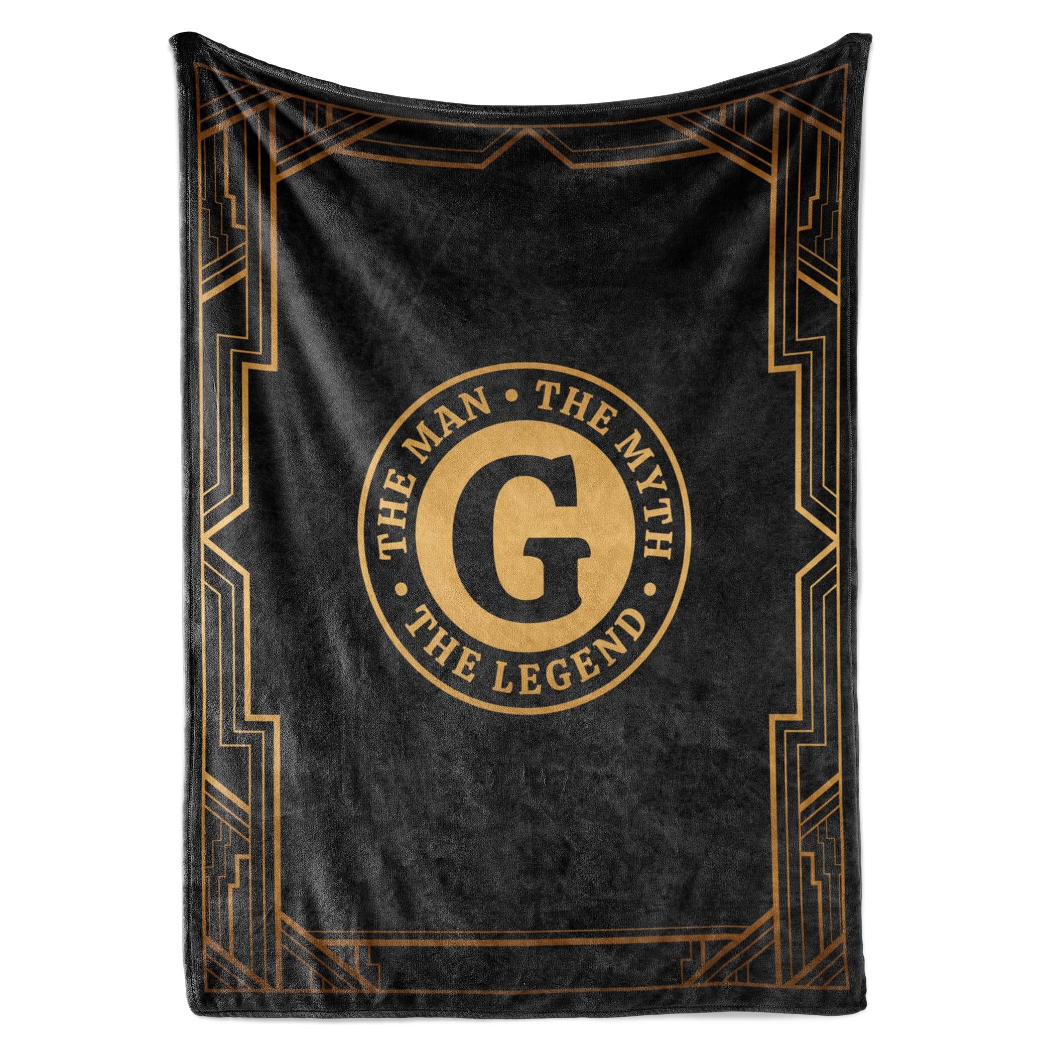 InnoBeta Initial Birthday Gifts for Men, The Man The Myth The Legend Gift Ideas for Dad, Grandpa, Uncle - 300gsm Flannel Blanket - 50"x65"G
