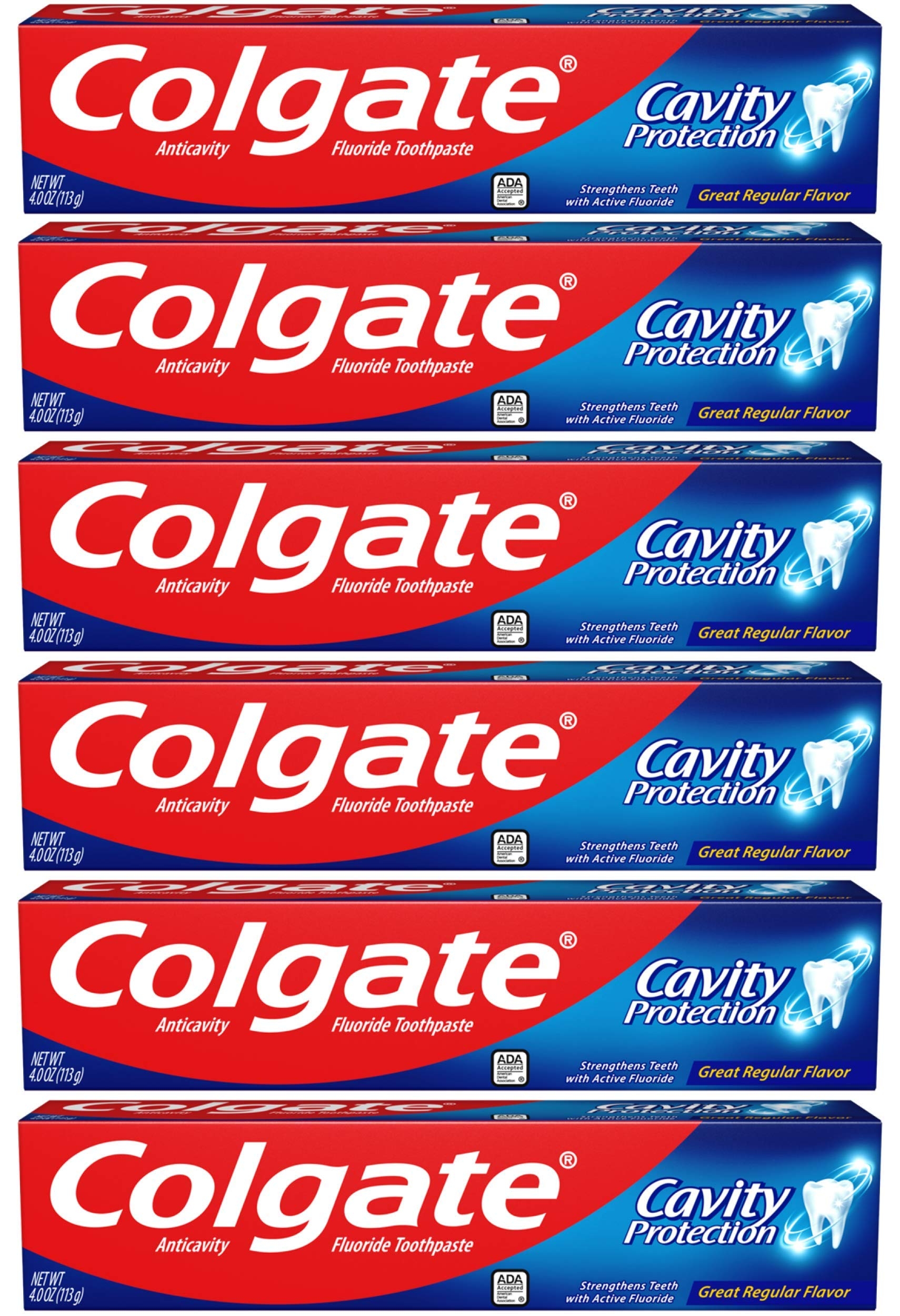 Colgate Cavity Protection Toothpaste with Fluoride - 4 Ounce (Pack of 6)