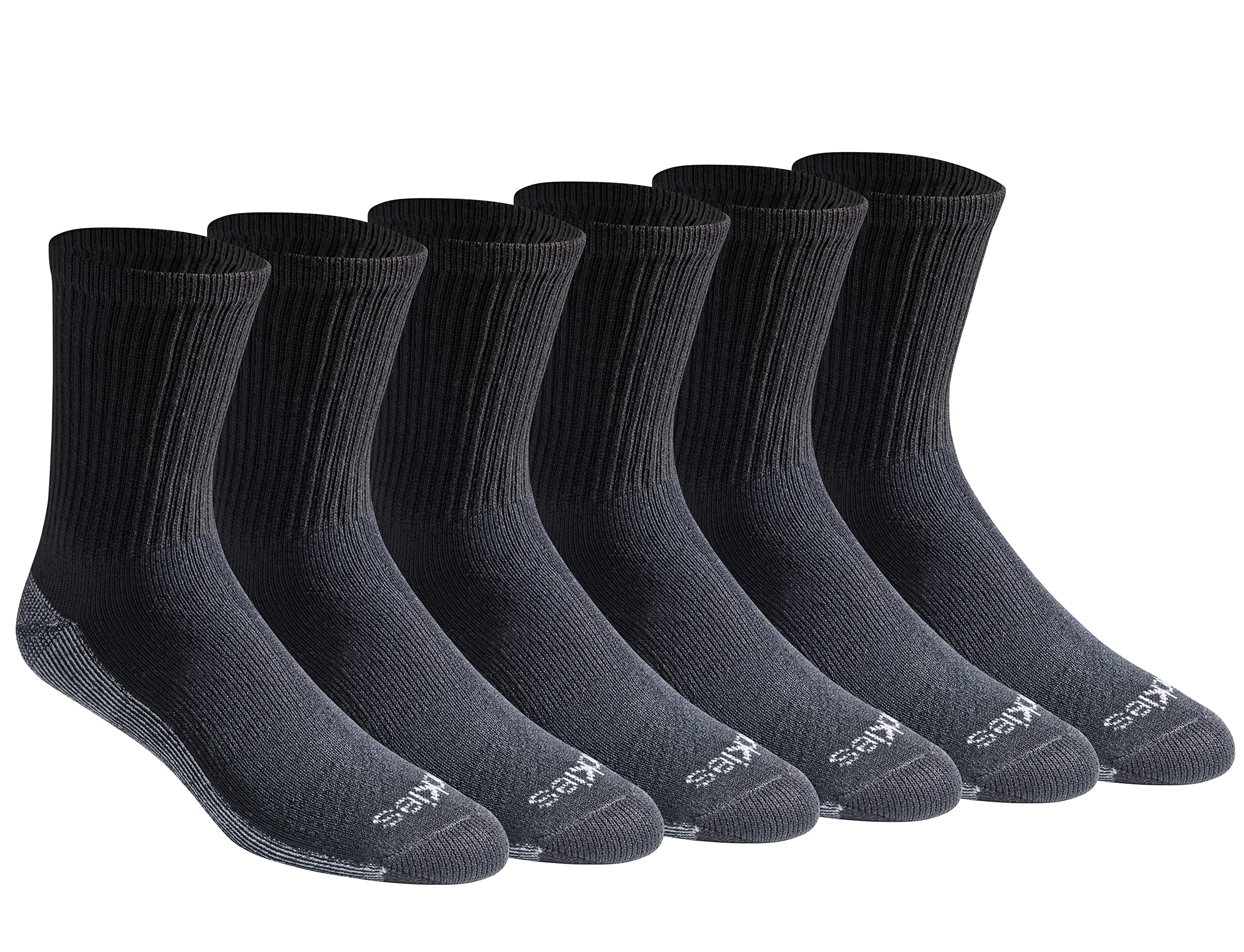 Dickies Men's Dri-tech Moisture Control Mid-Crew Comfort Length Socks, Available in M-XL (6, 12 Pairs)