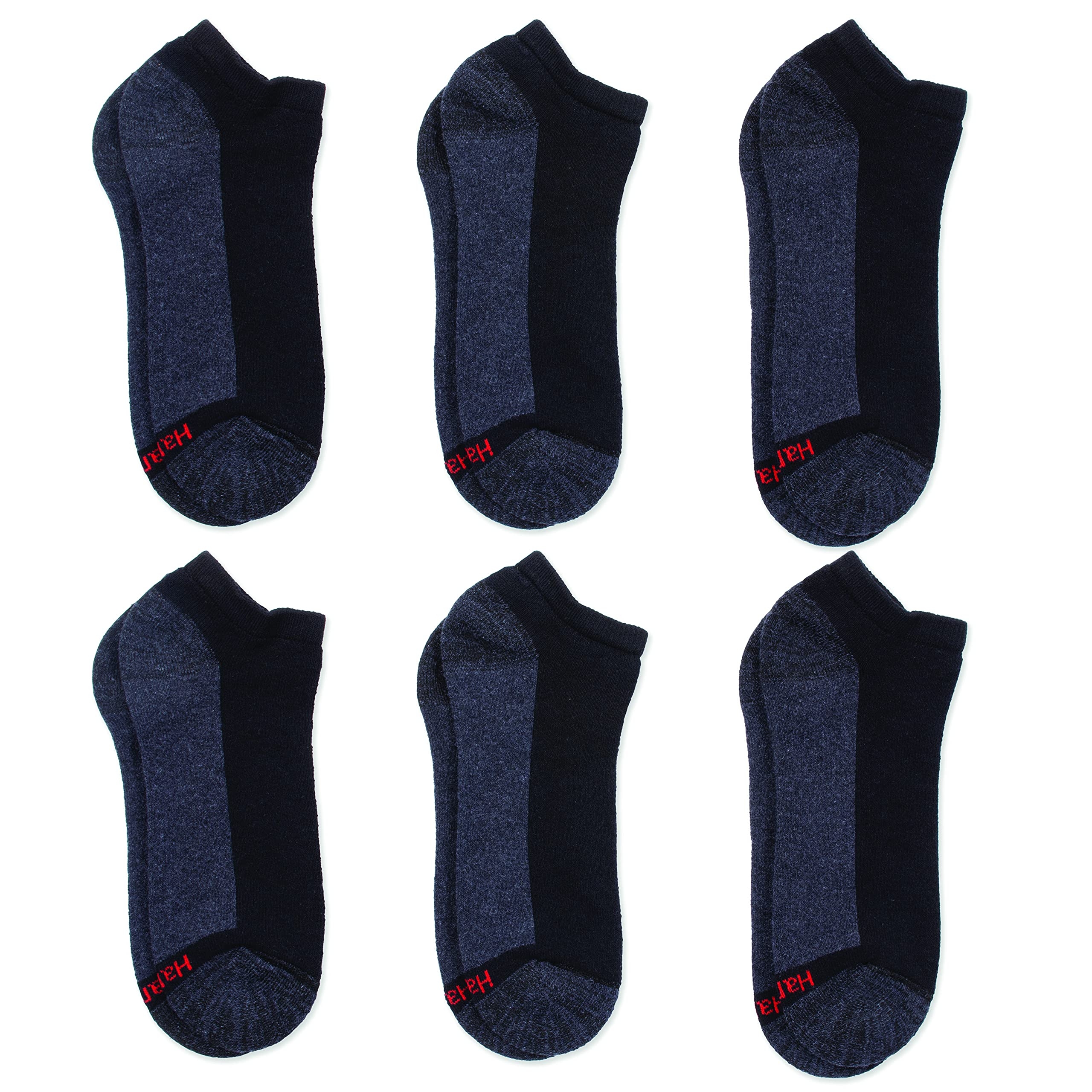Hanes Men's Max Cushion Low Cut Socks, 6 and 8 Packs