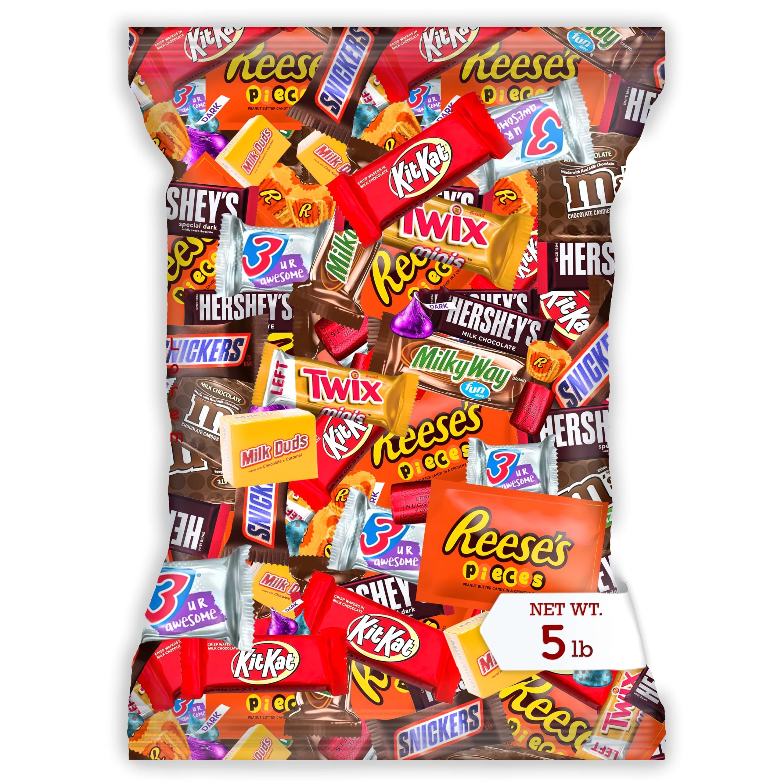 Bulk Chocolate Assortment Variety Pack - Chocolate Candy Variety Pack - 5 lb Bag of Mixed Bulk Chocolate, Milk Chocolate, Dark Chocolate, Bars and more! Bulk Candy Mix for Candy Bags - Candy - Chocolate (5 LBS)