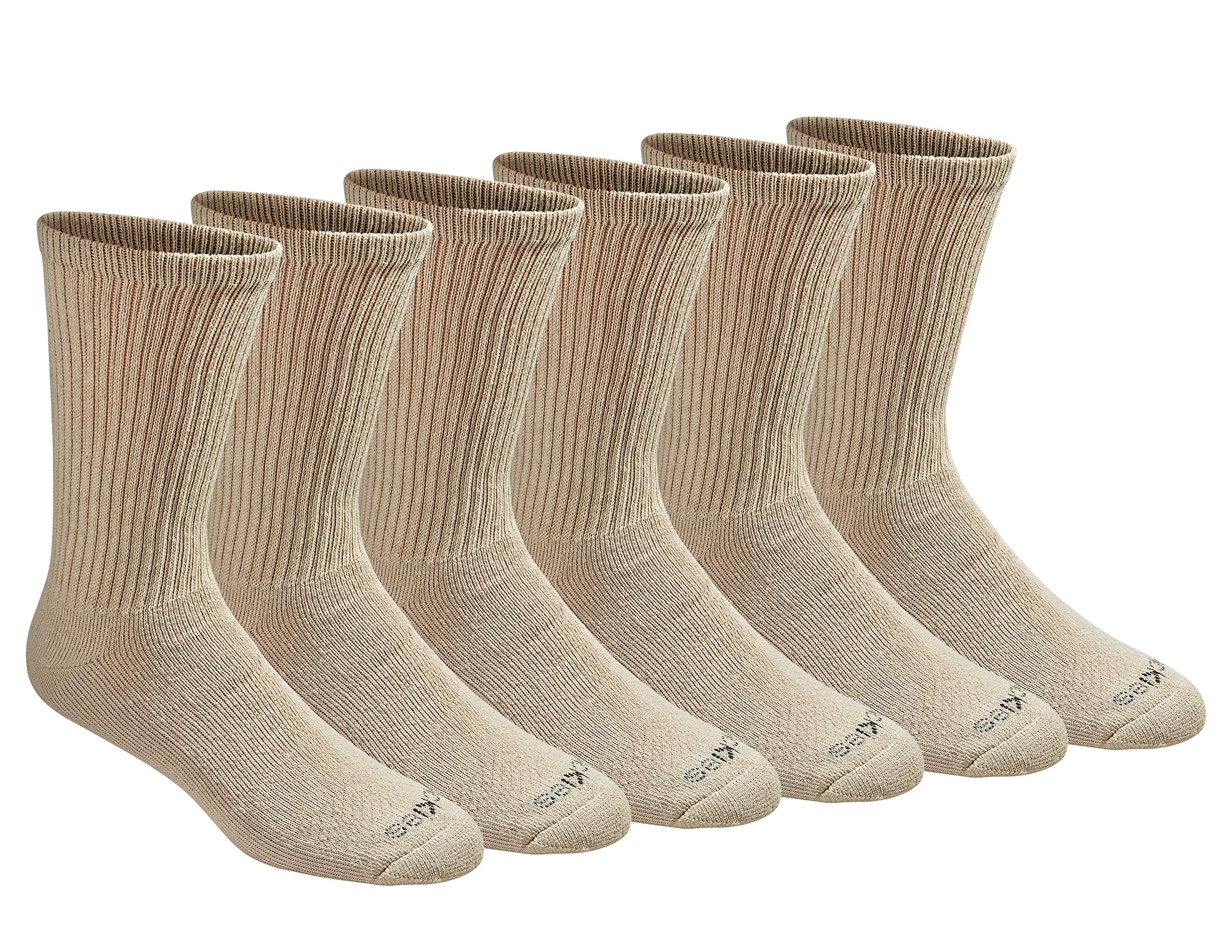 Dickies Men's Dri-Tech Essential Moisture Control Crew Socks, Available in M-XXL (6, 12 Pairs)