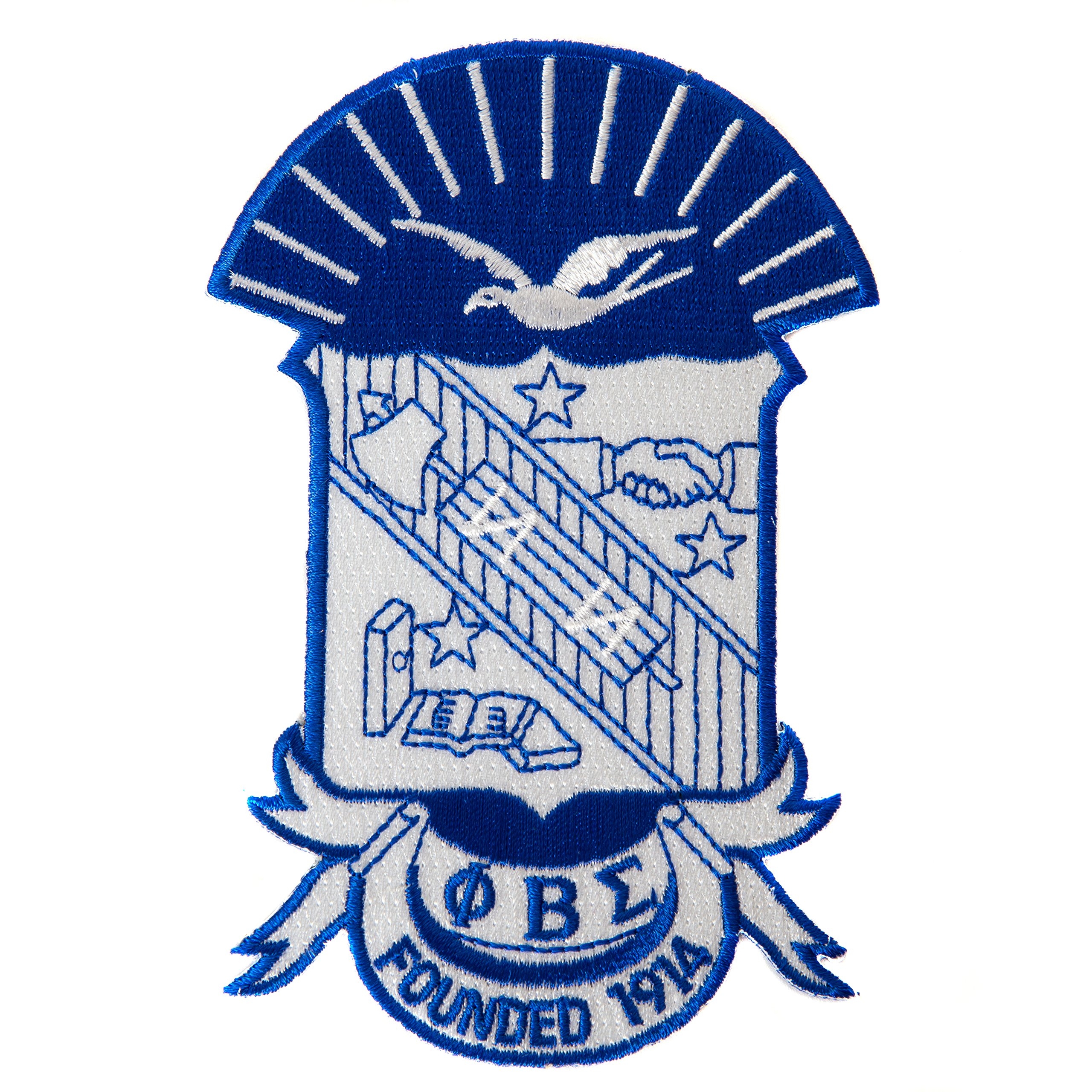 Desert Cactus Phi Beta Sigma Fraternity 4.85 inch Embroidered Appliqué Sew or Iron On Greek Blazer Jacket Pants Bag Sigma (4.85 Crest Patch) Multicolored
