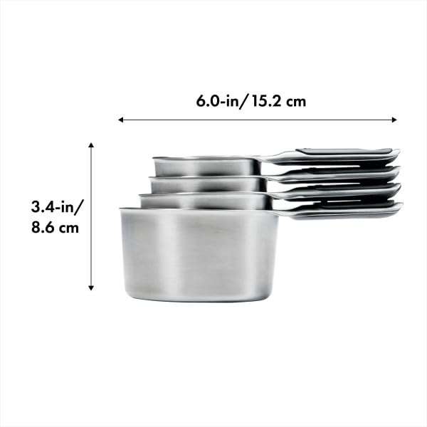 OXO Good Grips 4 Piece Stainless Steel Measuring Cups with Magnetic Snaps - Image 2