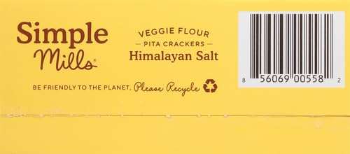 Simple Mills Veggie Pita Crackers, Himalayan Salt - Gluten Free, Vegan, Healthy Snacks, Paleo Friendly, 4.25 Ounce (Pack of 1) - Image 10