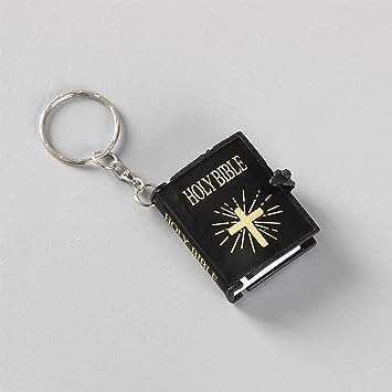 Black Bible Keychain, Sacred Pendant Accessories English Mini Religious Cross Car Key Chain Cross Key Ring Bag Pendant,Clothing, Shoes and Jewelry Automobile Keychains - Image 6