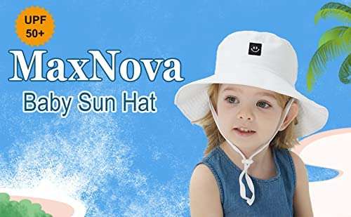 MaxNova Baby Sun Hat Smile Face UPF 50+ Toddler Bucket Hat for Boys Girls 0-7 Years - Image 5