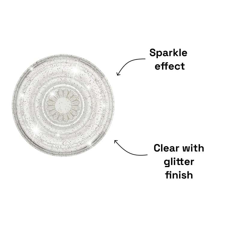 PopSockets Translucent Phone Grip with Expanding Kickstand, PopSockets for Phone, Adhesive Grip, Translucent PopGrip - Clear Glitter Silver - Image 4