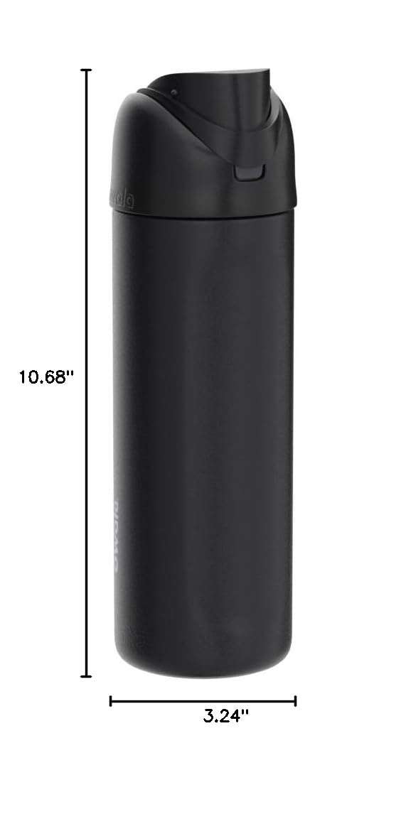 Owala FreeSip Insulated Stainless Steel Water Bottle with Straw, BPA-Free Sports Water Bottle, Great for Travel, 24 Oz, Very, Very Dark - Image 2
