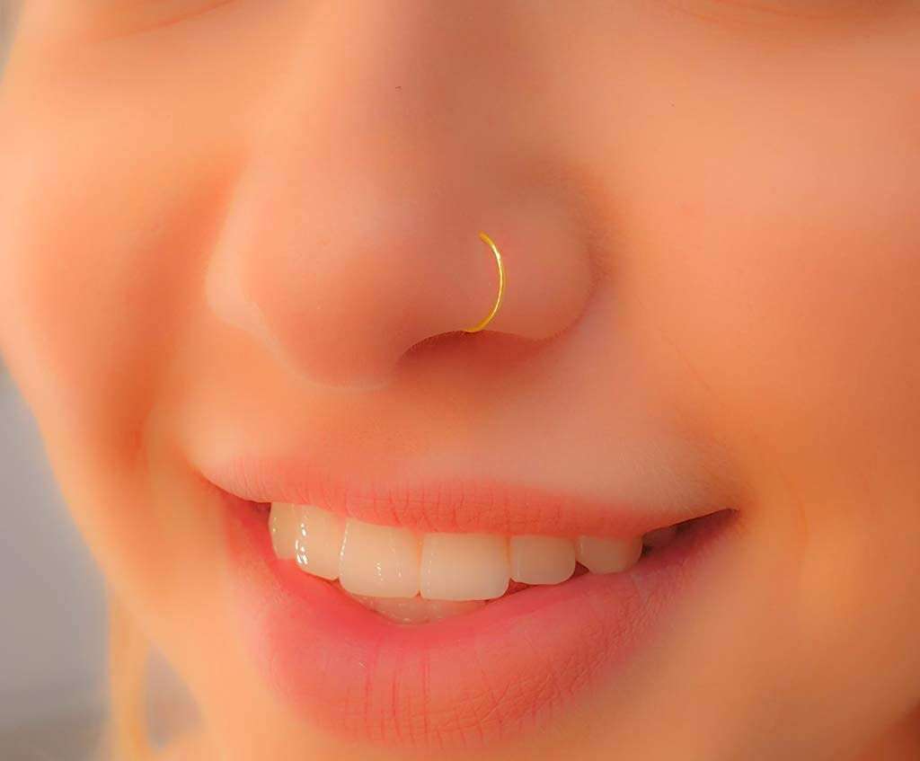 Fake Nose Ring Gold - Tiny & Thin 24 Gauge Faux Nose Hoop Piercings - Smooth 14k Gold Filled Clip On Nose Piercing Rings For Women - No Piercing Needed - Gift-Ready - Image 6
