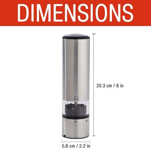 Peugeot Electric Salt & Pepper Mill Set - Stainless (Elis U'select Stainless Steel) - Image 3