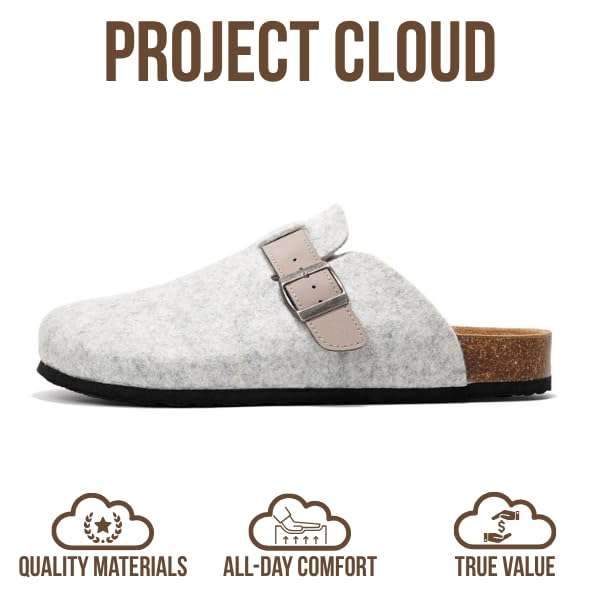 Project Cloud Mens Clogs - Full Grain Genuine Leather Memory Foam Clogs for Men Arch Support Cork Footbed - Non Slip Platform Mules (Brooklyn) - Image 3