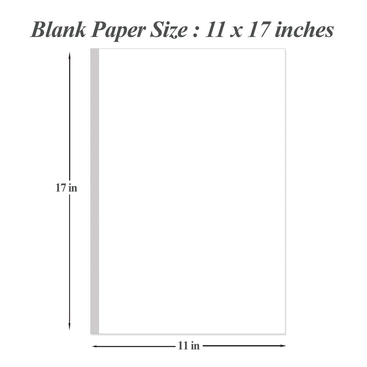 (3-Pack) 11" x 17" Blank Print Paper, 135Sheets/270Pages Blank Loose-Leaf Paper, DIY Template Printing in Office, 100gsm Blank Paper - Image 3