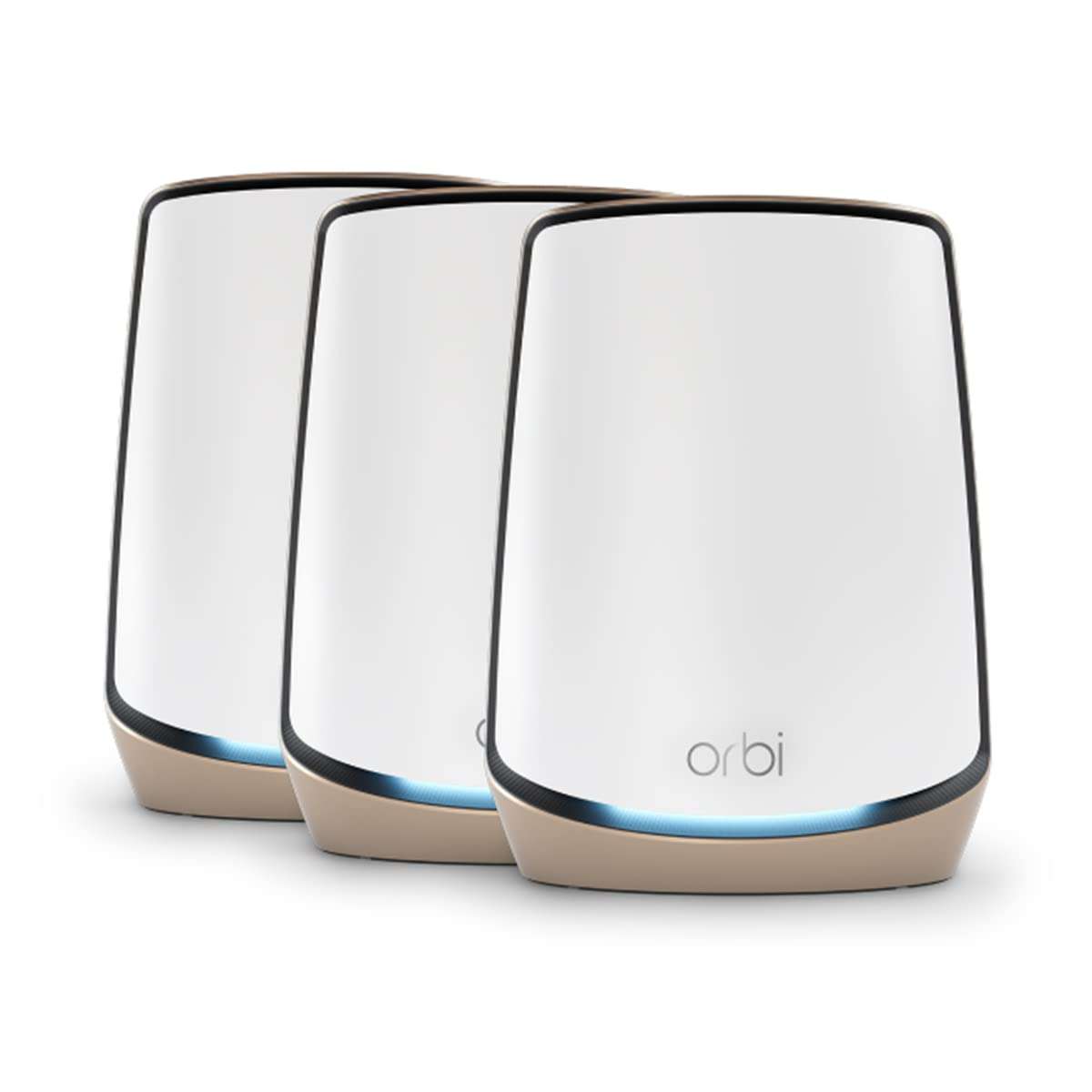 NETGEAR Orbi Tri-Band WiFi 6 Mesh Network System (RBK863S) – Router + 2 Satellite Extenders, Security Features, Up to 6Gbps, Up to 8,000 sq.ft., 100 Devices, 10 Gig Internet Port, Armor Subscription - Image 1