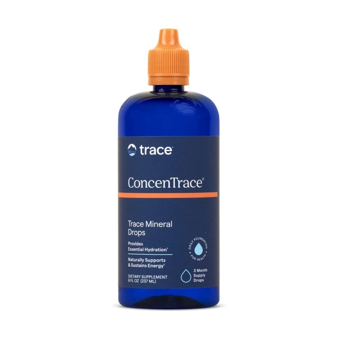Trace Minerals ConcenTrace Trace Mineral Drops - Liquid Supplement for Bone & Joint Support - Aids Hydration & Electrolyte Restoration - Unflavored-Original, 8 fl oz (96 Servings) - Image 1