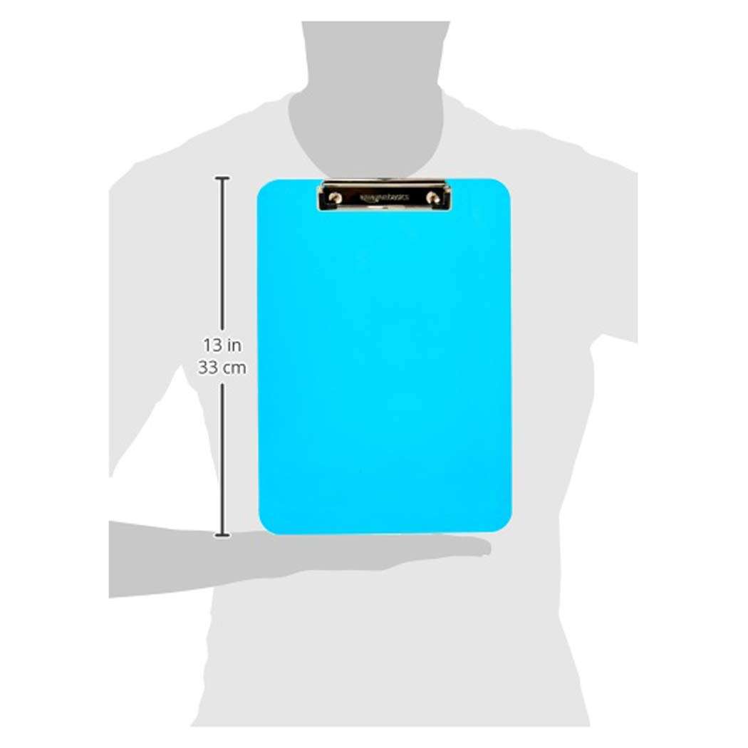 Amazon Basics Colorful, Sturdy, Lightweight Plastic Clipboards, Pack of 6, Letter Size, Assorted Colors - Image 3