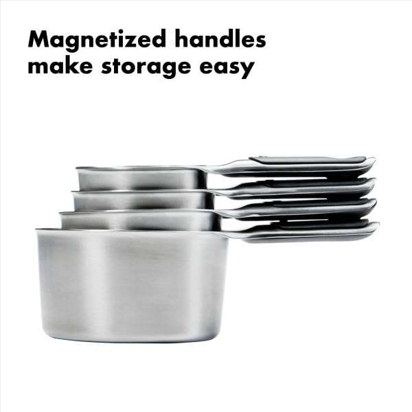 OXO Good Grips 4 Piece Stainless Steel Measuring Cups with Magnetic Snaps - Image 4