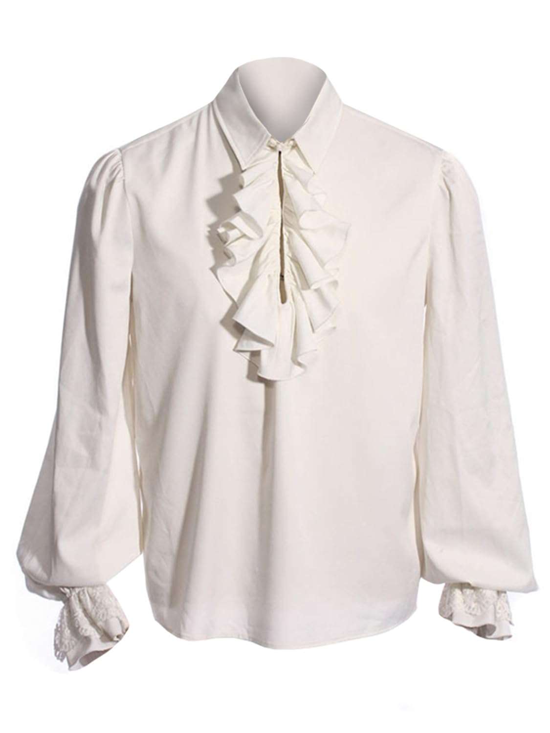 Bbalizko Mens Pirate Shirt Ruffle Victorian Renaissance Steampunk Vampire Poet Shirts Gothic Medieval Costume - Image 1