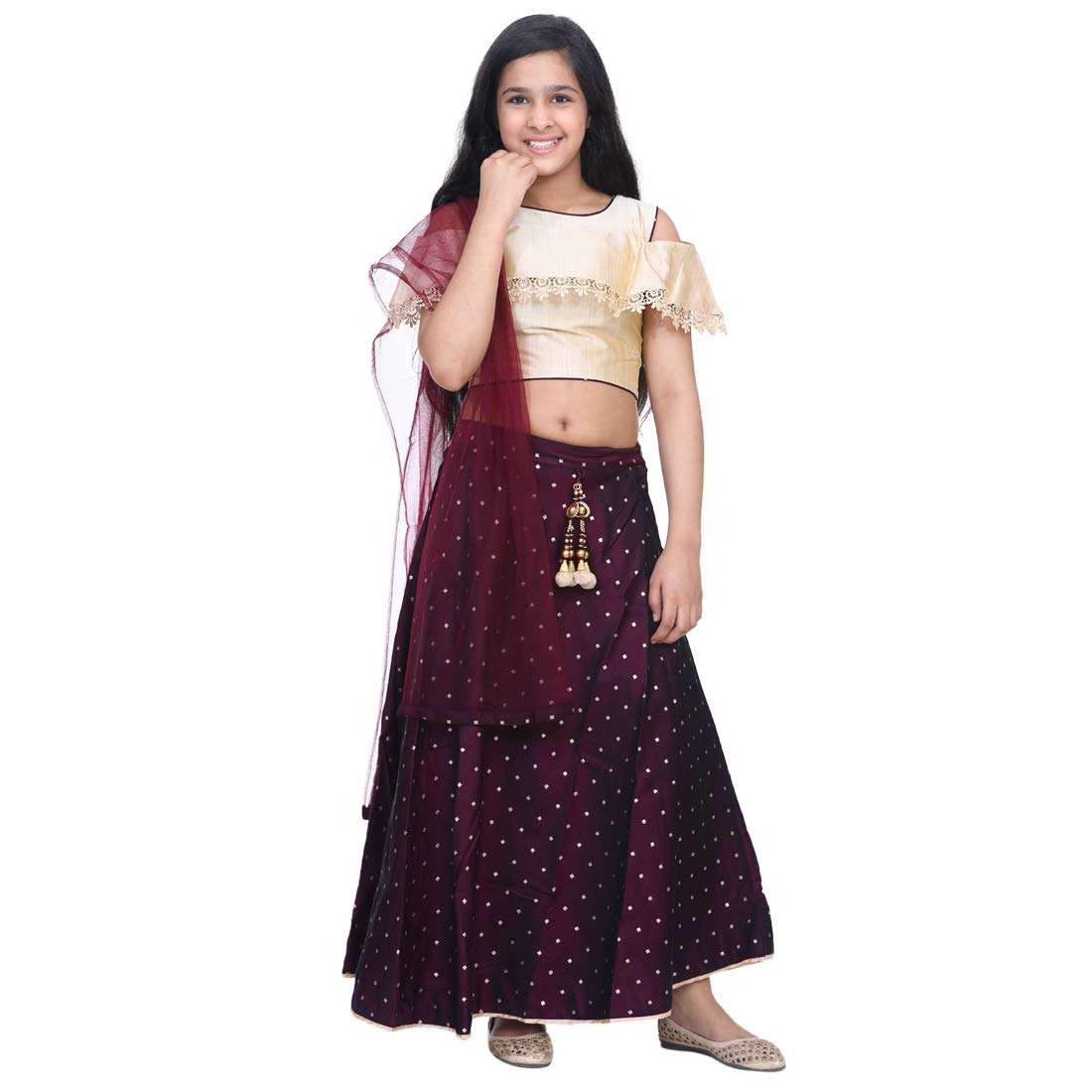 ADIVA Girls Indian Ethnic Wear Lehenga Choli for Kids - Image 4