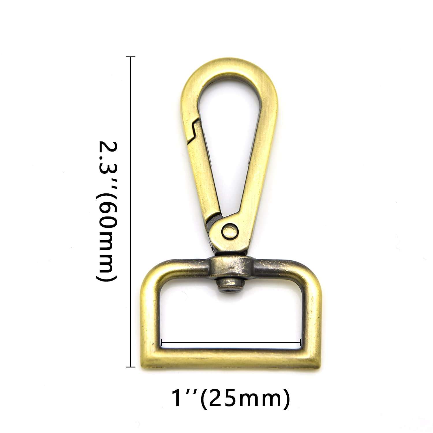 MELORDY 15 Pcs Metal Swivel Lobster Clasp Claw Push Gate Snap Hooks for DIY Crafts Keychain Purse Handbag Making (Brass,1 inch) - Image 2