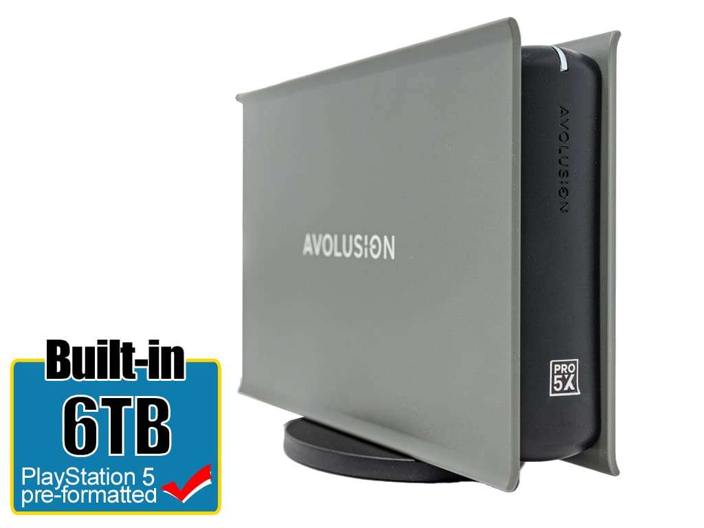 Avolusion PRO-5X Series 6TB USB 3.0 External Gaming Hard Drive for PS5 Game Console (Grey) (Renewed) - Image 2