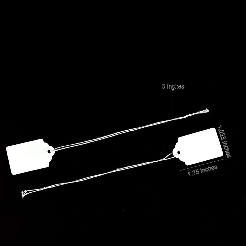 Brothersbox Price Tags with String Attached, 1000pcs White Marking Merchandise Strung Tags Writable Label Hang Tags for Pricing Gift Jewelry Clothing Yard Sale Garage Supplies 1.75 x 1.093 inch - Image 4