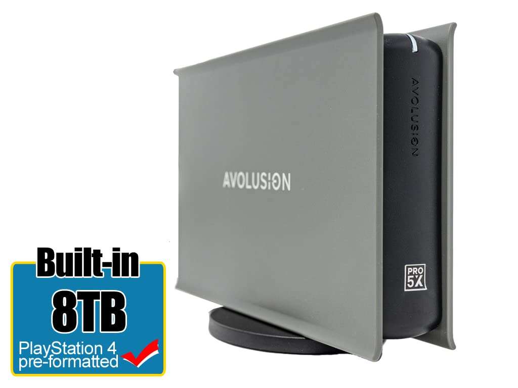 Avolusion PRO-5X Series 8TB USB 3.0 External Gaming Hard Drive Works for PS4 Original, Slim & Pro (Grey) (Renewed) - Image 2