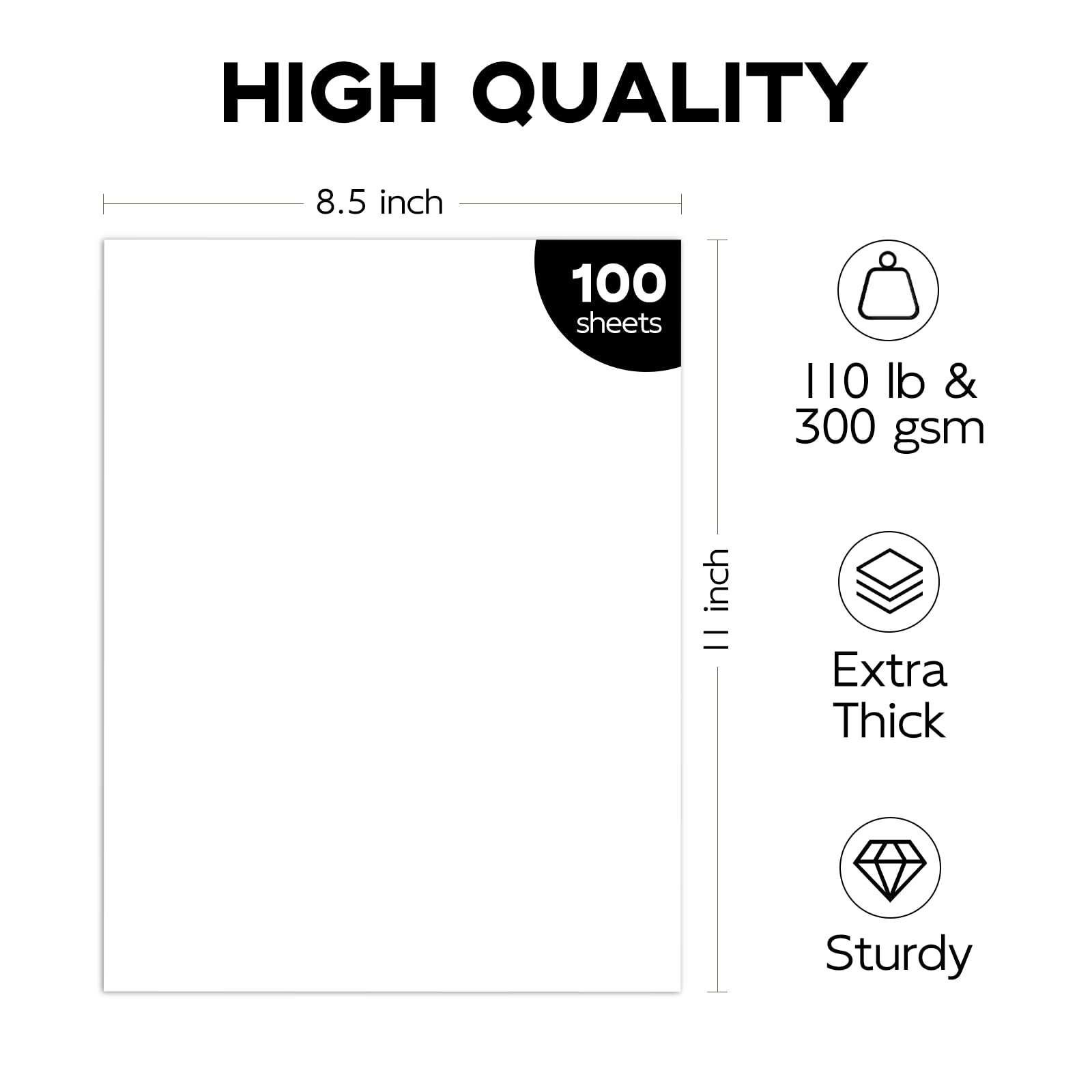 110lb White Cardstock 8.5x11, Goefun 100 Sheets Heavyweight White Card Stock 300 GSM for Invitations, Menus, Poster, DIY Card - Image 3