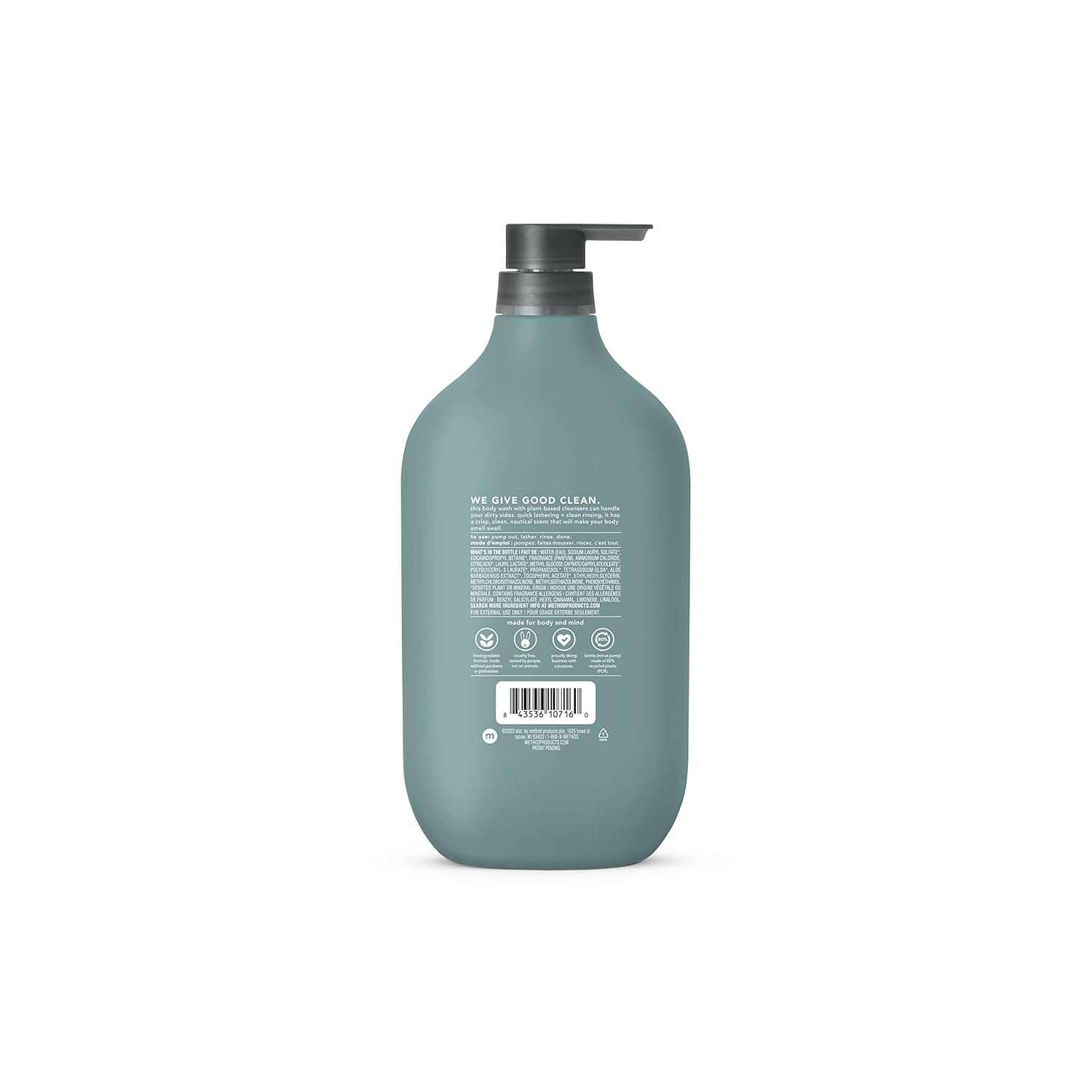 Method Body Wash, Sea + Surf, Paraben and Phthalate Free, Biodegradable Formula, 28 oz, (Pack of 1) - Image 2
