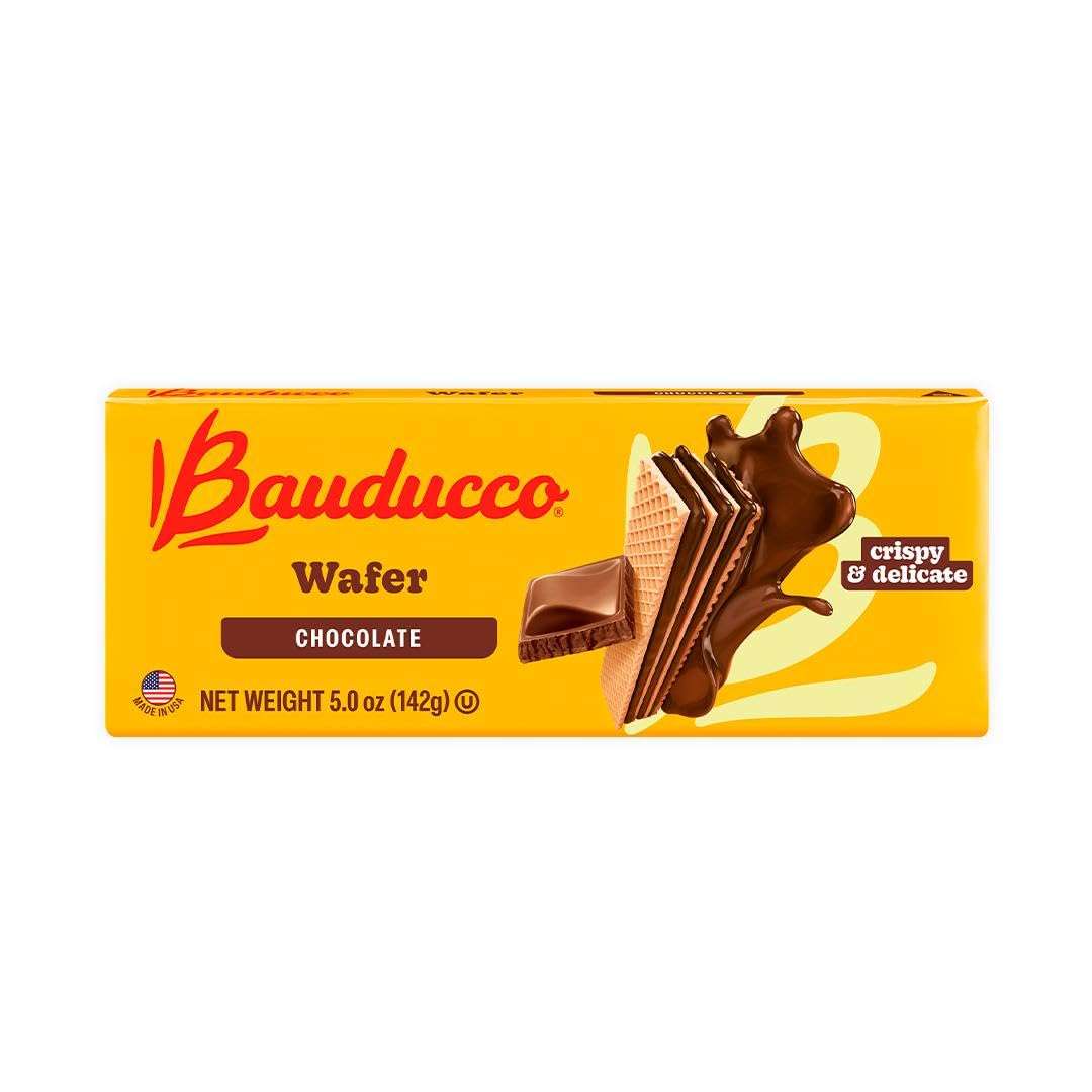 Bauducco Chocolate Wafers - Crispy Wafer Cookies With 3 Delicious, Indulgent, Decadent Layers of Chocolate Flavored Cream - Delicious Sweet Snack or Desert - 5.0 oz (Pack of 1) - Image 1