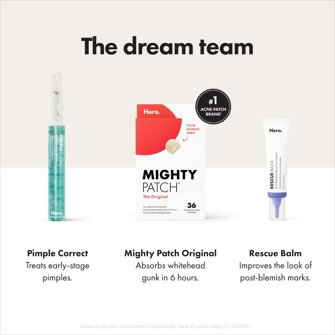 Mighty Patch™ Original patch from Hero Cosmetics – The #1 Hydrocolloid Acne Pimple Patch for Shrinking Zits and Whiteheads in 1 use; Nighttime Spot Stickers for Face and Skin (72 Count) - Image 5