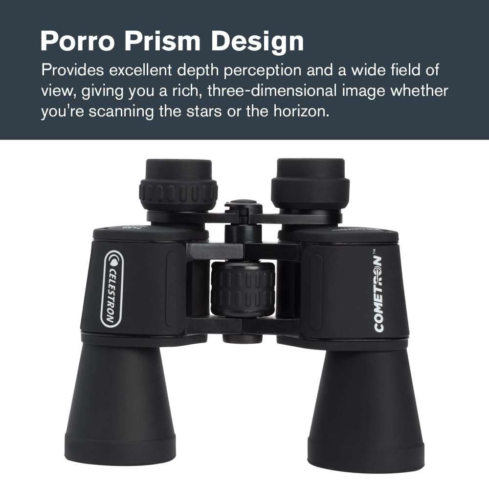 Celestron - Cometron 7x50 Astronomy Binoculars – Entry-Level for Stargazing and Comet Watching – Large 50mm Objective Lenses – Wide 6.6° Field of View – Multi-Coated Optics - Image 3