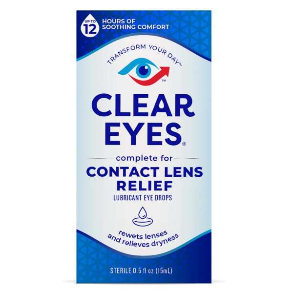 Clear Eyes Contact Lens Relief Soothing Eye Drops 0.50 oz (0.5 Fl Oz (Pack of 4)) - Image 2