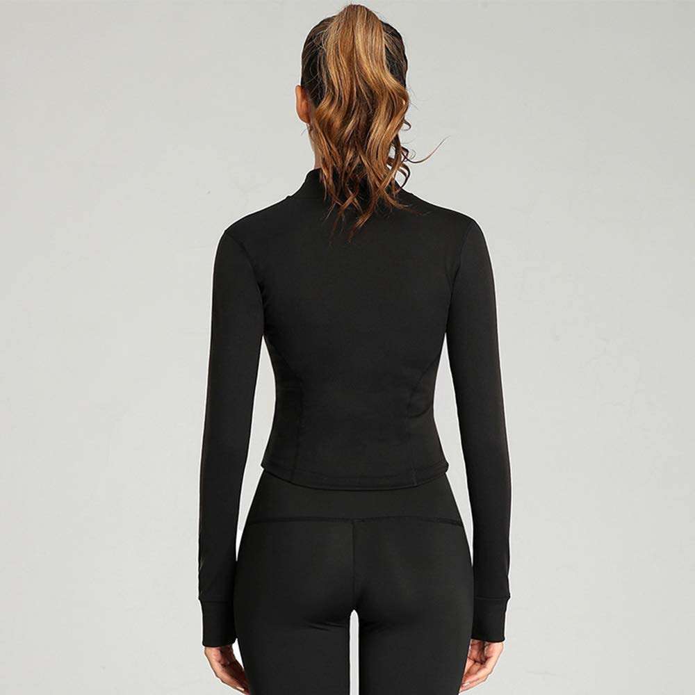 Lviefent Womens Lightweight Full Zip Running Track Jacket Workout Slim Fit Yoga Sportwear with Thumb Holes - Image 4