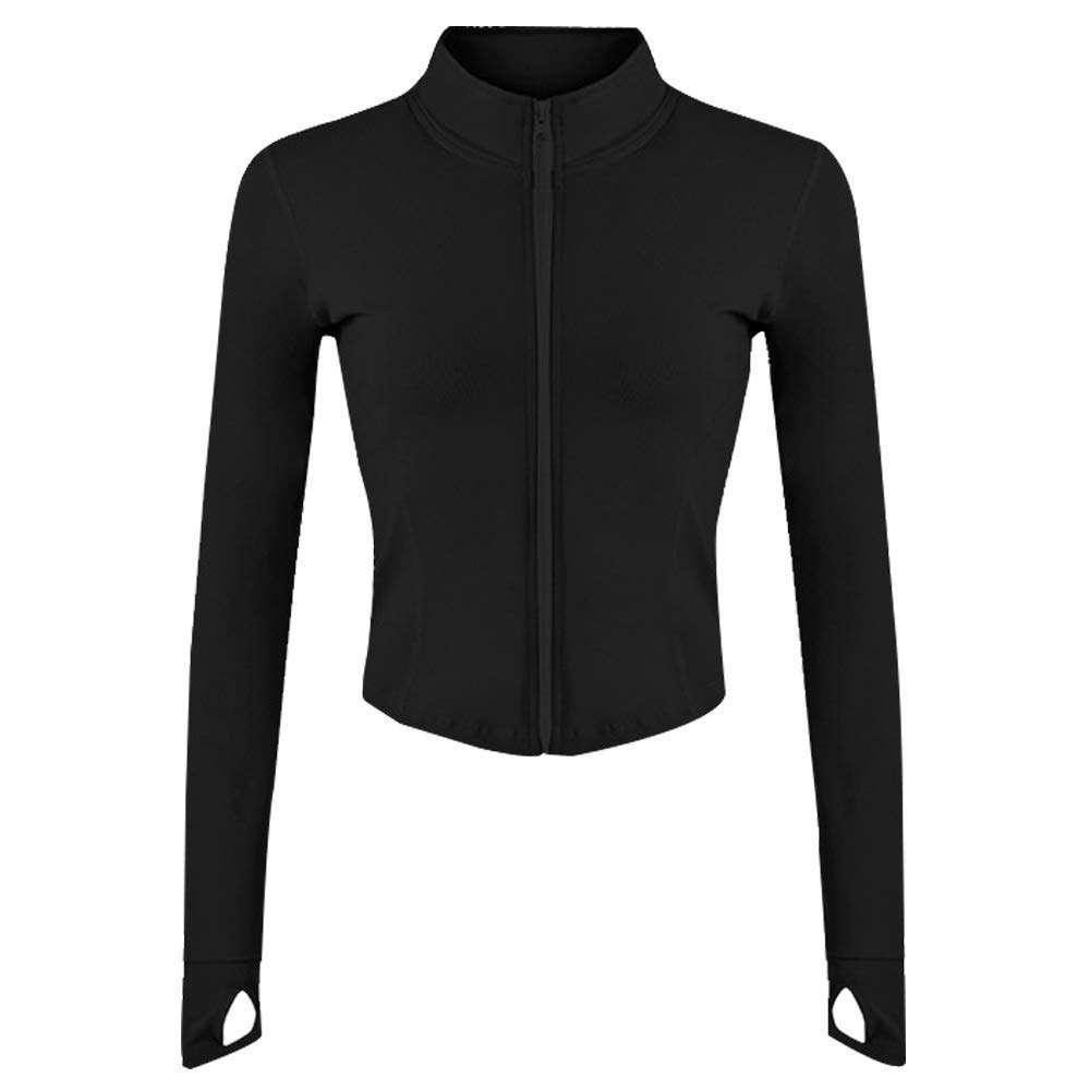 Lviefent Womens Lightweight Full Zip Running Track Jacket Workout Slim Fit Yoga Sportwear with Thumb Holes - Image 1