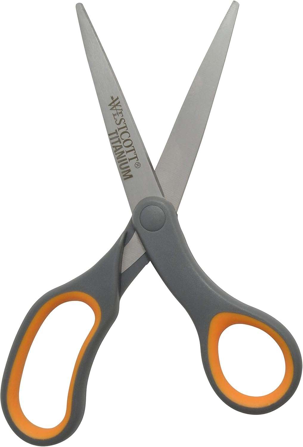 Westcott Titanium Bonded Scissors, Soft Handle, 8", Straight, Gray/Yellow, 6-Pack - Image 2