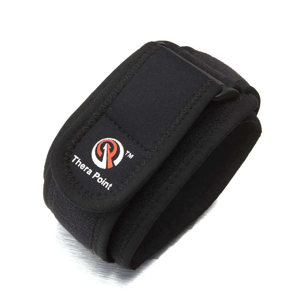 Thera Point Elbow Brace Support Strap, Tennis Elbow and Golfer’s Elbow Relief, Compression Band for Sports Injury Recovery (Small/Medium 8" - 10") - Image 1