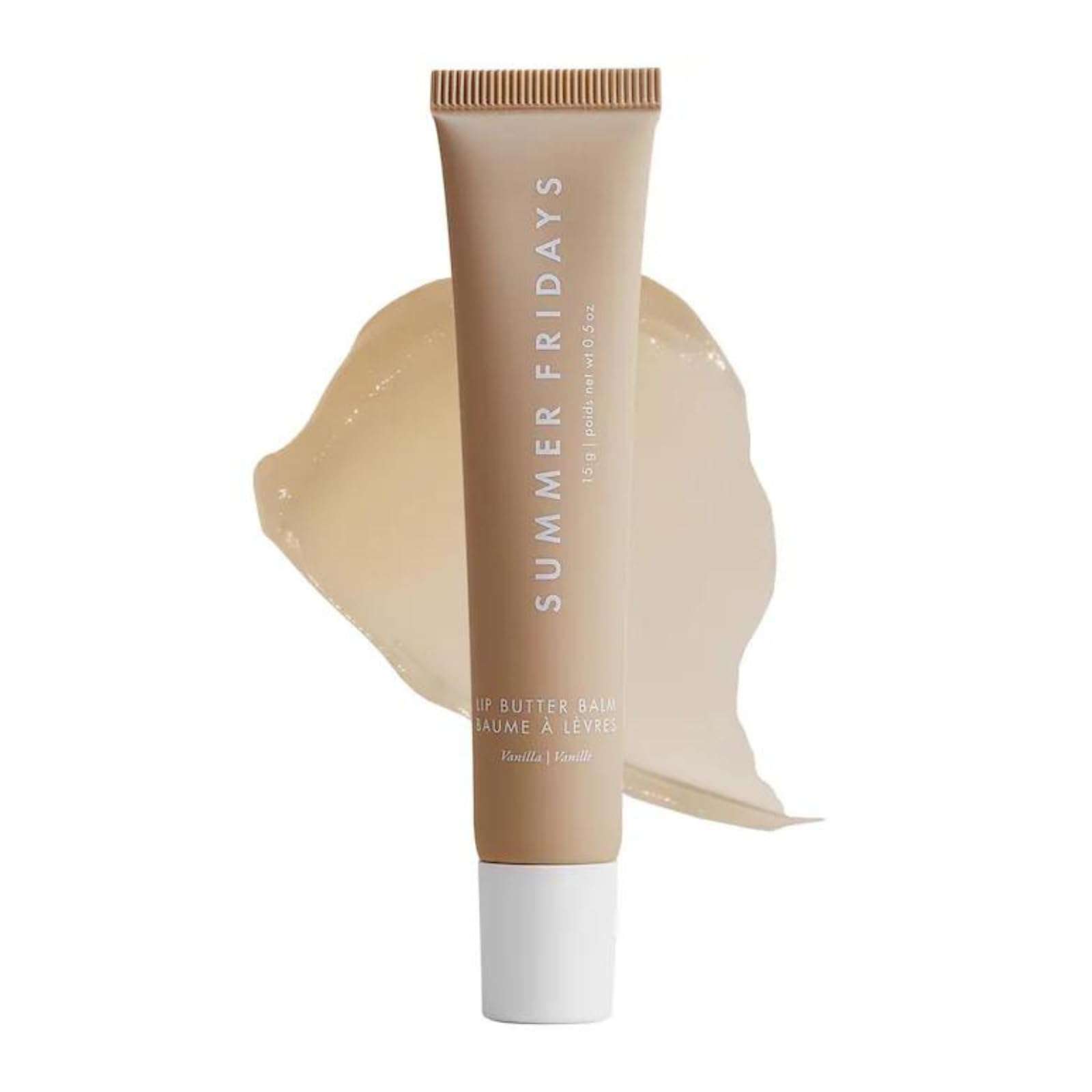 Summer Fridays Lip Butter Balm - Conditioning Lip Mask and Lip Balm for Instant Moisture, Shine and Hydration - Sheer-Tinted, Soothing Lip Care - Vanilla (.5 Oz) - Image 1