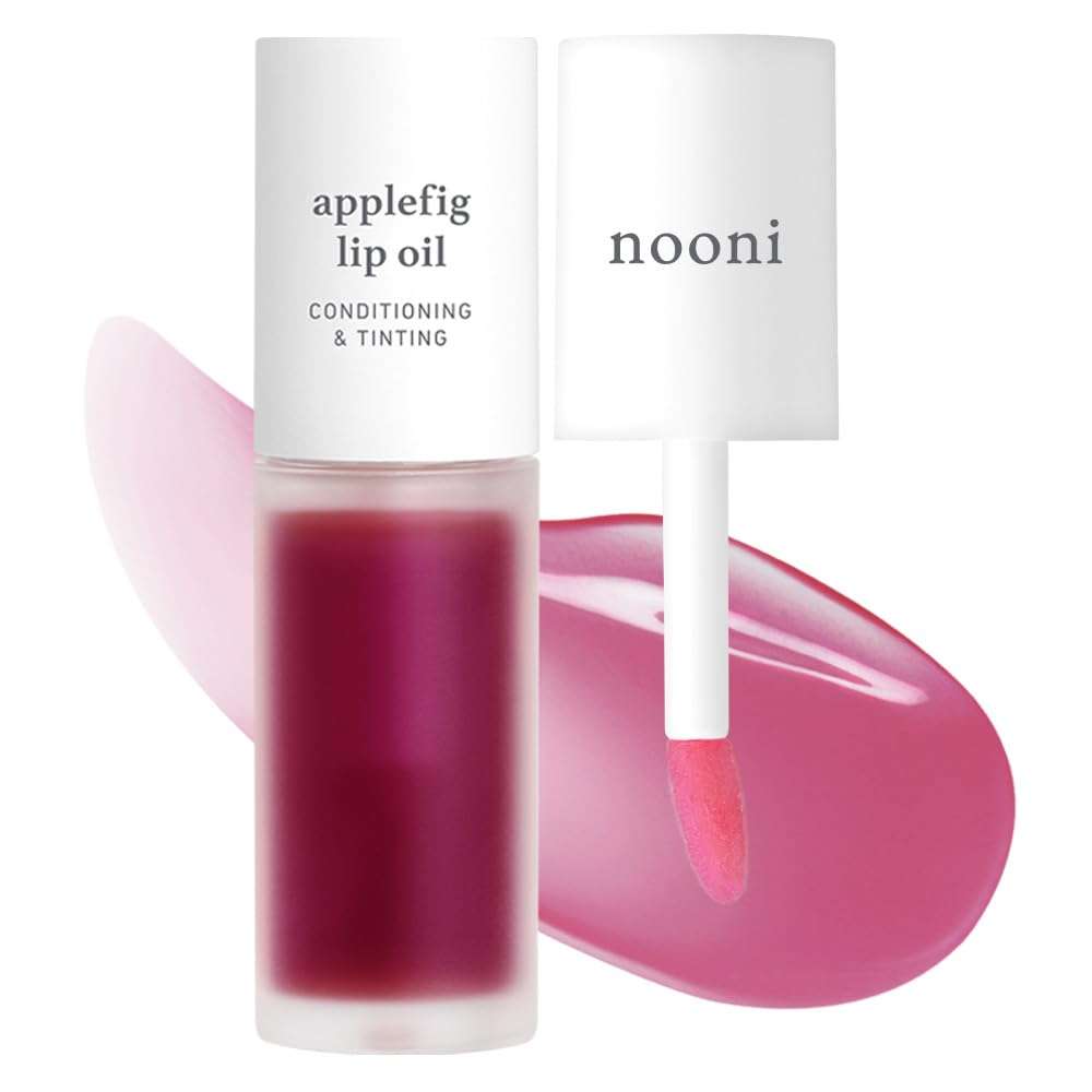 NOONI Korean Lip Oil - Applefig | Long-Lasting, Moisturizing, Plumping, Revitalizing for Dry Lips, Waterproof, No Peel Off, Hydrating, Nourishing Crystal Clear, 0.12 FL Oz - Image 1