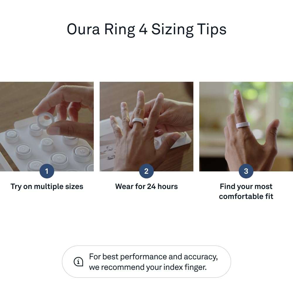 Oura Ring 4 - Silver - Size 4 - Smart Ring - Unique Sizing, Not Standard US Ring Sizes - Size First - Sleep Tracking Wearable - Heart Rate - Fitness Tracker - Up to 8 Days of Battery Life - Image 7