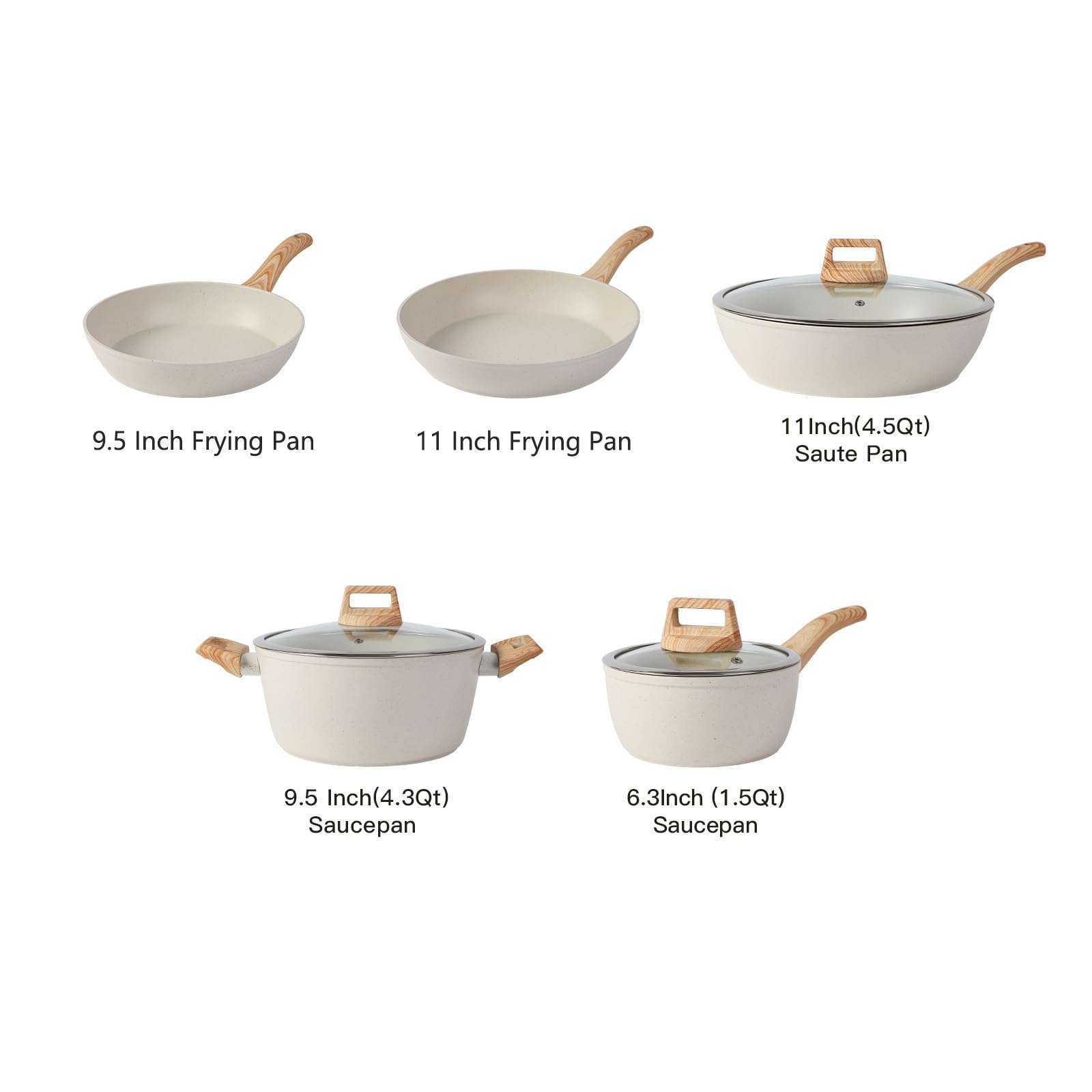 16PCS Pots and Pans Set Non Stick Cookware Set Nonstick with Cooking Set - Image 2