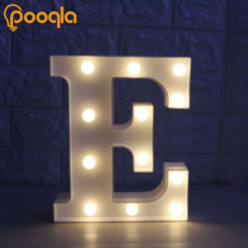 Pooqla LED Marquee Letter Lights Sign, Light Up Alphabet Letter for Home Party Wedding Decoration E - Image 5