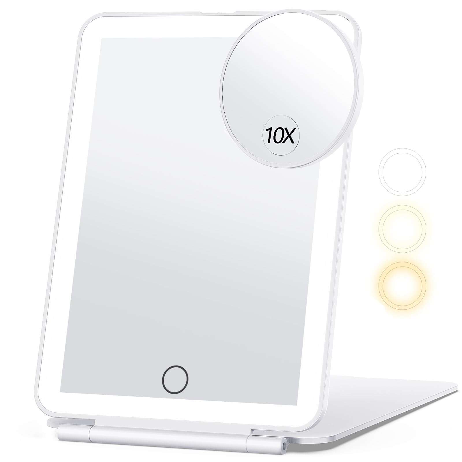 miroposs Rechargeable Makeup Mirror for Travel, Vanity Mirror with 80LEDs, 3 Color Light, 2000mAh Battery, Portable Ultra Slim Lighted Mirror, Travel Essential - Image 1