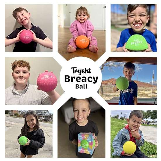 Tryeht Self Inflating Ball 5", Rubber New Feel Breacy Ball, Hi Bouncy, Never Need Pump, Neon Green, Playground Balls, Handball, Dodgeballs, Picnic and School Play in and Outdoor - Image 2