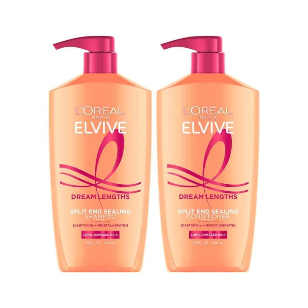 L'Oreal Paris Elvive Dream Lengths Shampoo and Conditioner Kit, Paraben Free, 1 kit - Image 1
